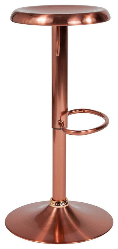 Madrid Series Adjustable Height Retro Barstool, Rose Gold Finish