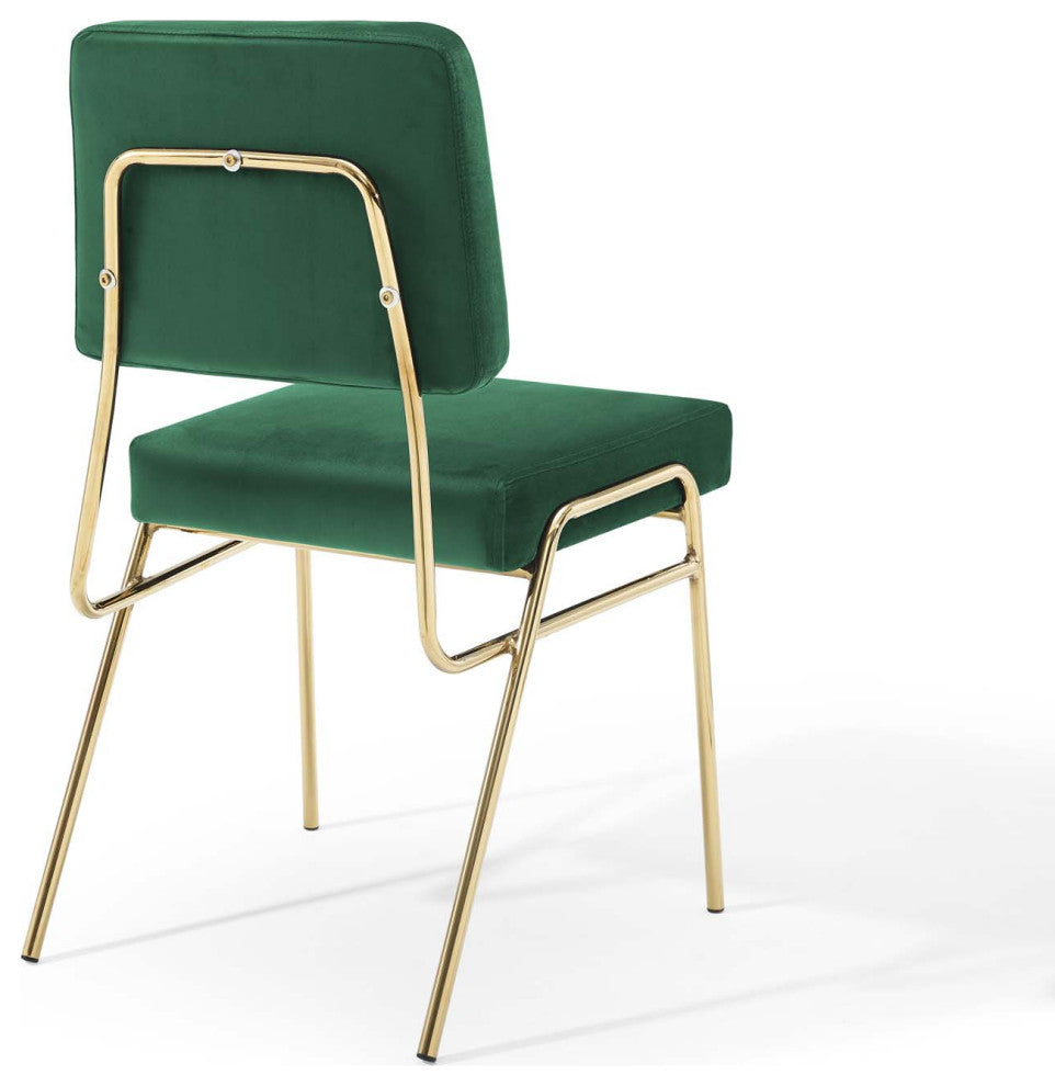 Craft Performance Velvet Dining Side Chair-Gold Green