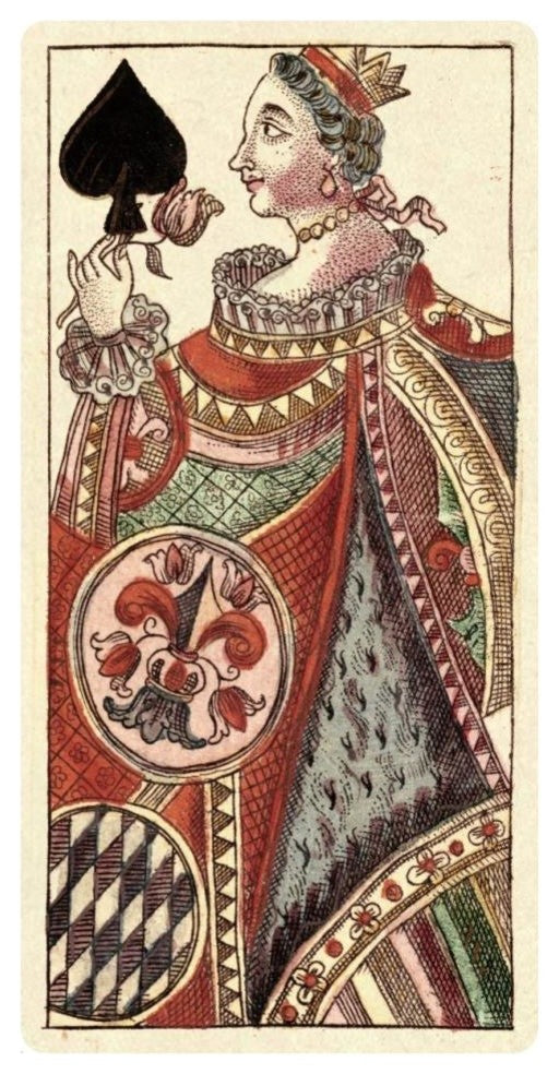"Queen of Spades (Bauern Hochzeit Deck)" Paper Art, 20"x38"