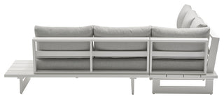 Maldives Outdoor Patio Sectional, Grey, White Frame