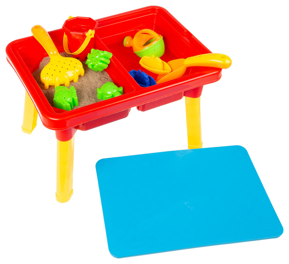 Water or Sand Sensory Table with Lid and Toys by Hey! Play!