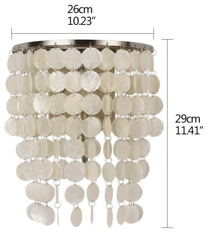 Modern White Natural Shell LED Wall Lamp For Bedroom, Cafe