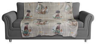 Gray and White Check Gnome Globe Pattern 50x60 Coral Fleece Blanket