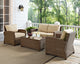 Bradenton 4-Piece Outdoor Wicker Seating Set With Sand Cushions