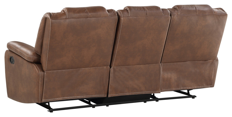 Katrine Manual Reclining Sofa, Brown