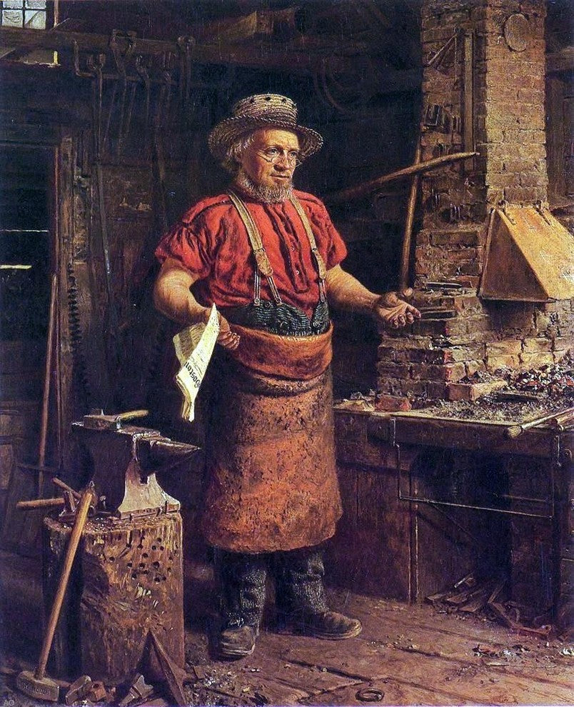 Thomas Waterman Wood Politics in the Workshop, 20"x25" Gallery Wrapped Canvas