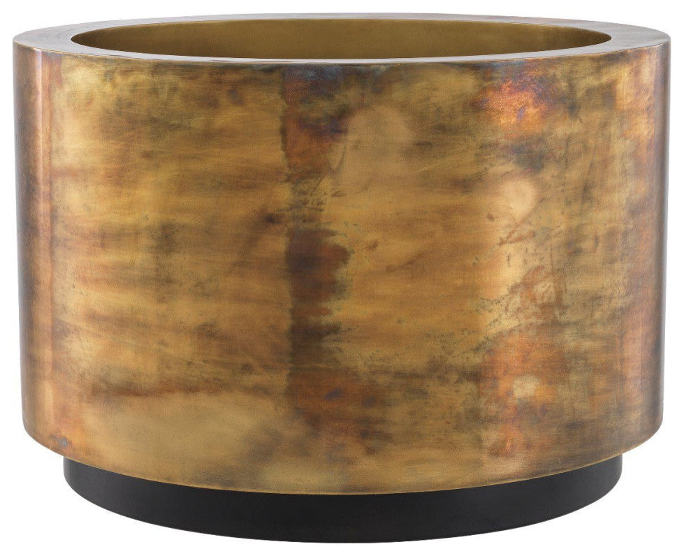 Vintage Brass Round Planter | Eichholtz Jasper, Large
