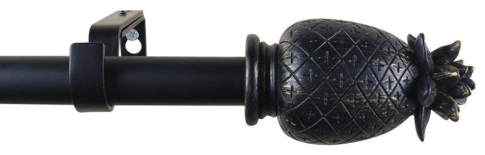 1" Pineapple Curtain Rod, 28"-48", Burnt Gold
