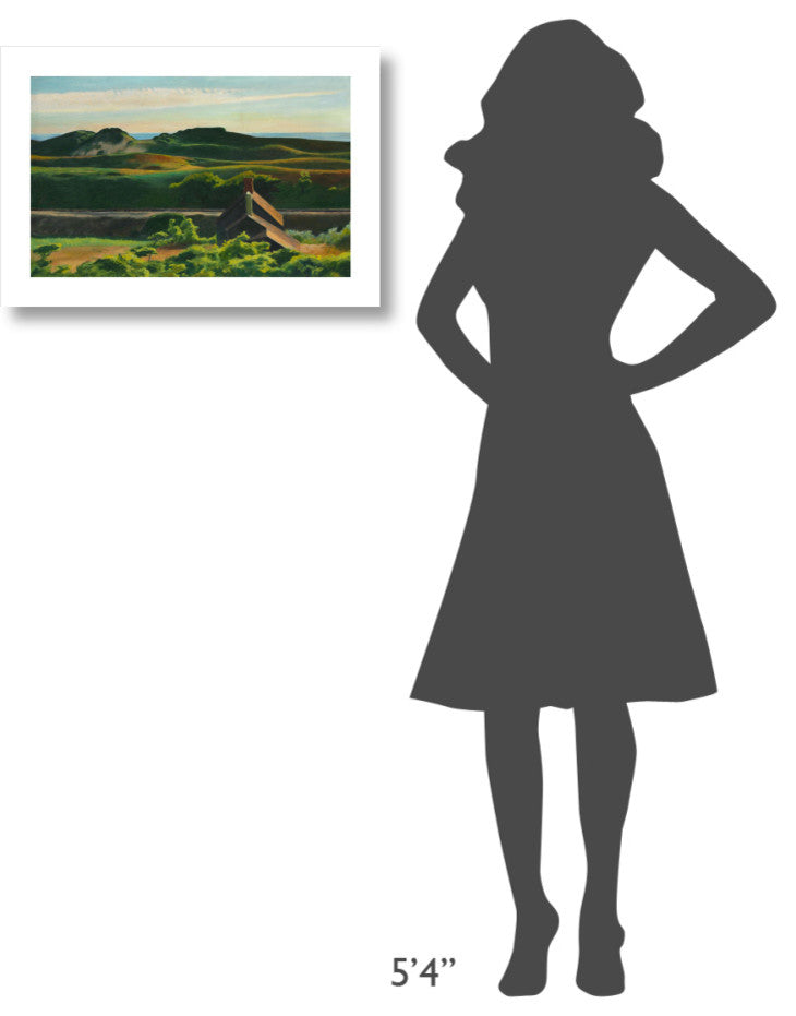 "Hills, South Truro, 1930" Digital Paper Print by Edward Hopper, 24"x16"