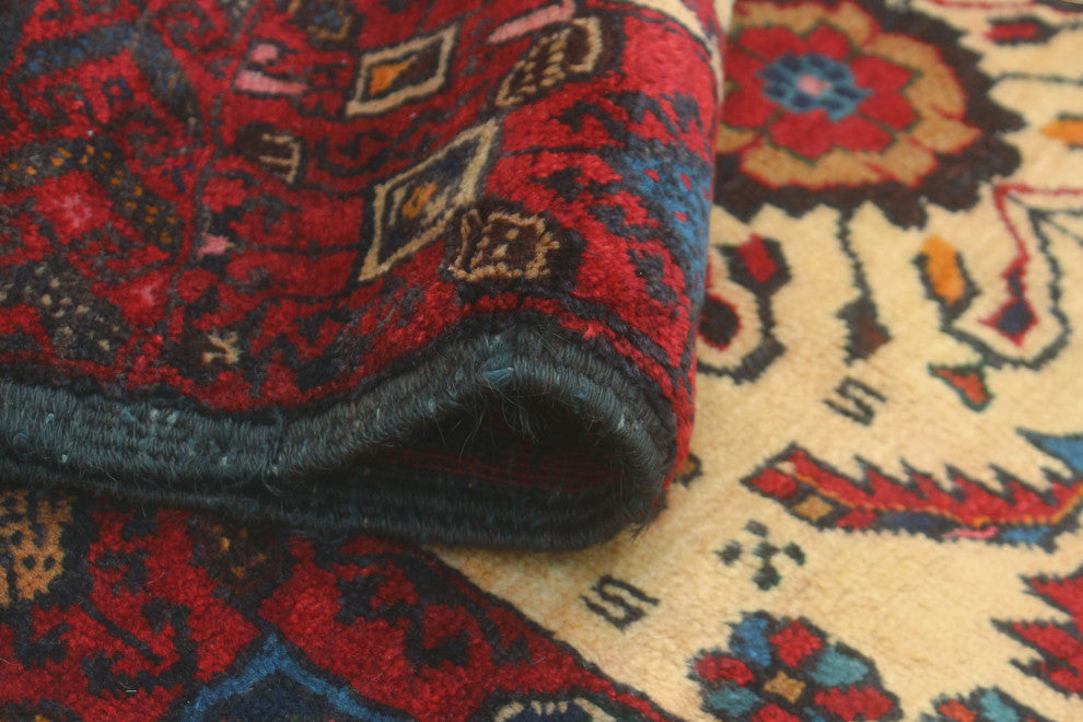Fine Vintage Distressed Anuj Beige/Red Rug, 2'7x5'4