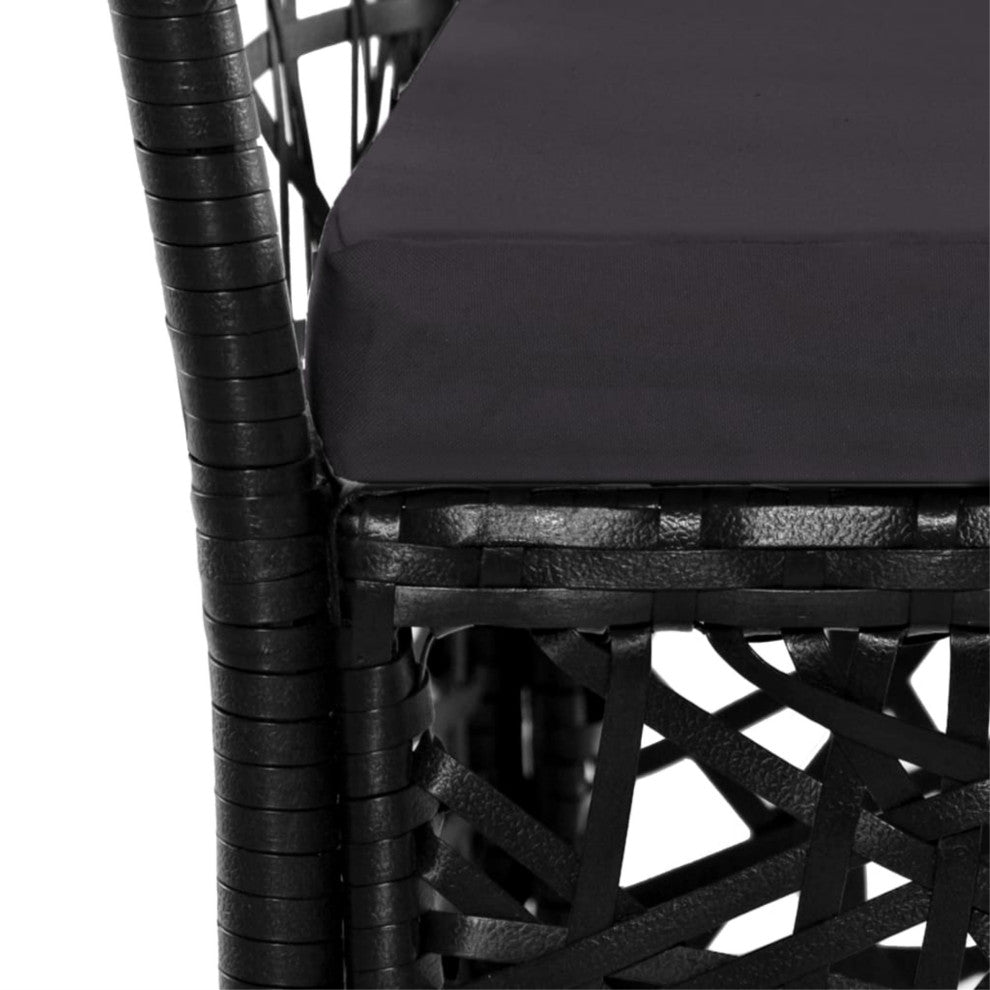 Vidaxl 9 Piece Outdoor Dining Set Poly Rattan Black