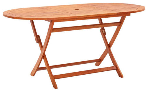 vidaXL Garden Table Natural wood Solid eucalyptus wood 63x33.5x29.1 in