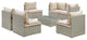 Repose 7-Piece Outdoor Patio Sectional Set Light Gray Beige