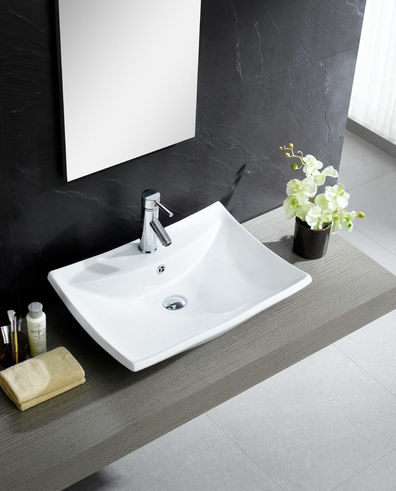 Fine Fixtures White Vitreous China Square Vessel Sink