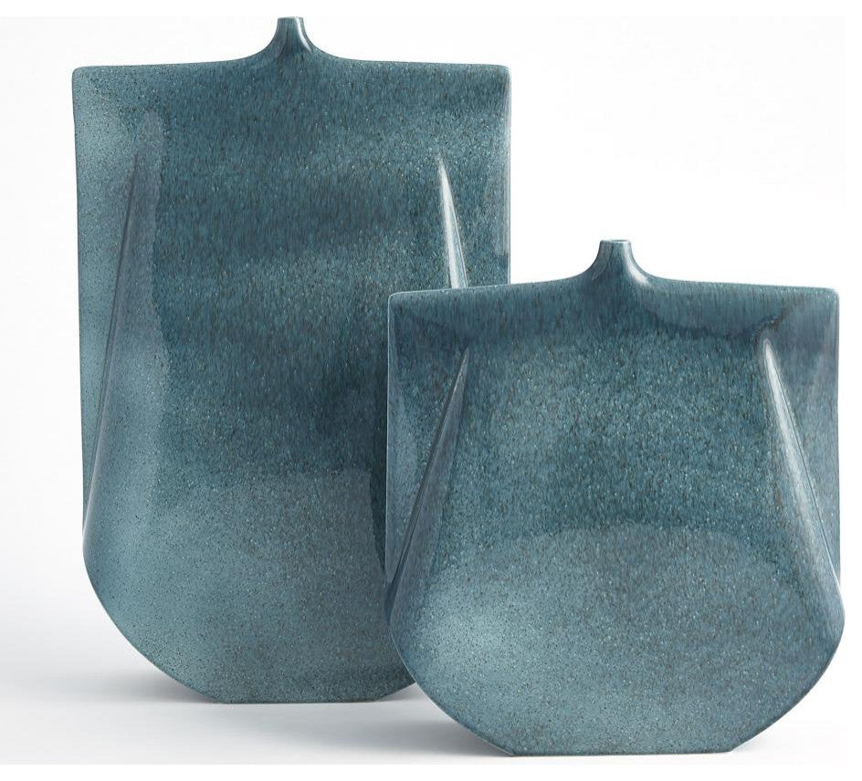 Kimono Wide Teal Vase
