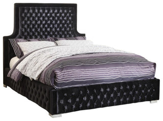 Sedona Velvet Upholstered Bed, Black, King