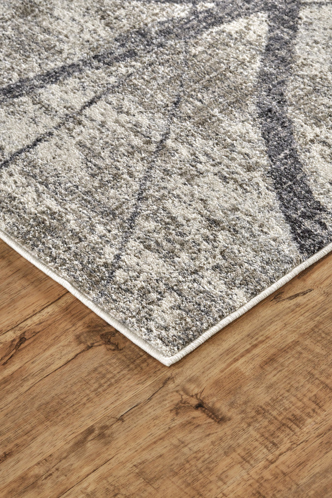 Weave & Wander Kiba Charcoal/Gray Rug, 4'3"x6'3"