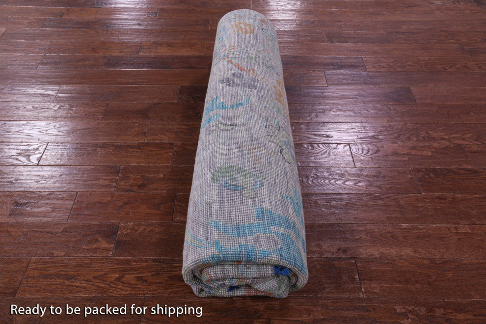 8' Square Turkish Oushak Hand-Knotted Rug - Q15724