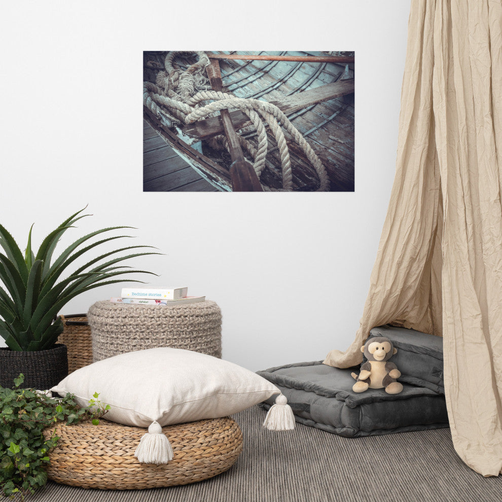 Vintage Boat Oars and Ropes Nautical Photo Loose Wall Art Prints, 24" X 36"