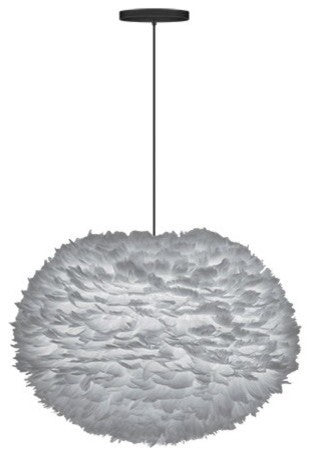 Eos Large Hardwired Pendant, Black/Gray