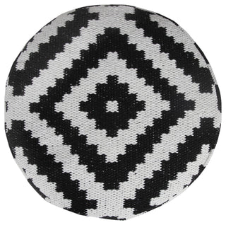 Modern Geometric Medallion Pouf Ottoman