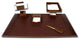 D3204, Rustic Brown Leather, 7-Piece Desk Set