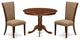 A Dining Set Of Two Chairs, 42"Antique Table In Mahogany Finish