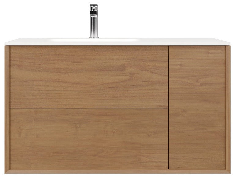 Eviva Prancer 36" Oak Wall Mount Bathroom Vanity