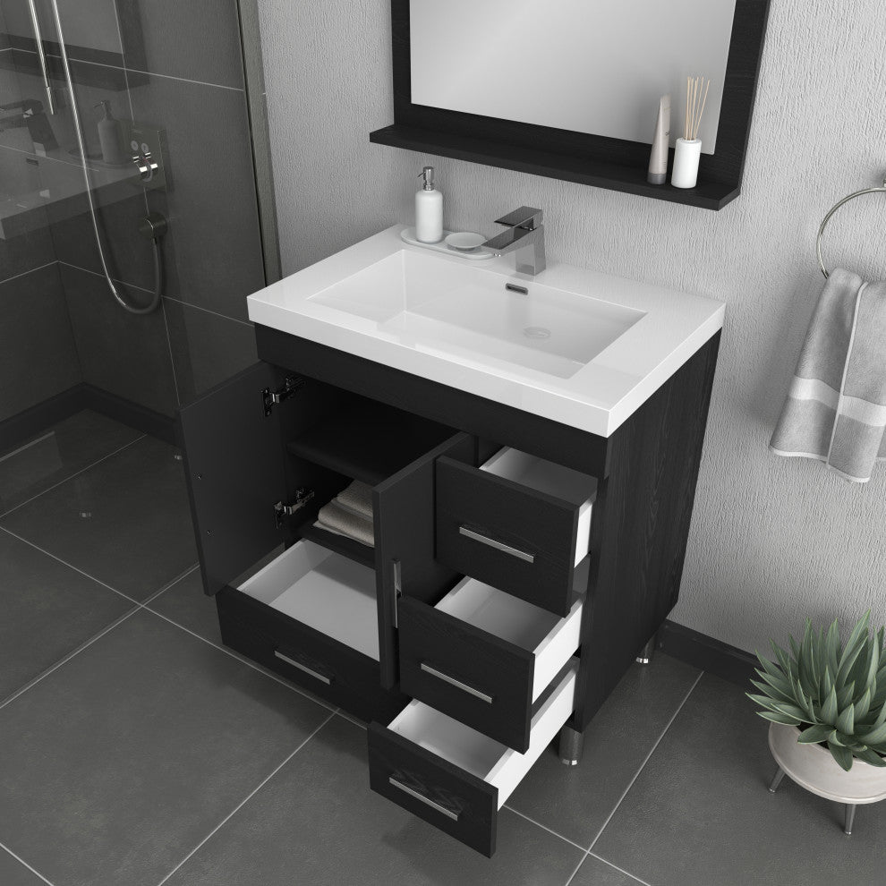 Ripley 30" Modern Bathroom Vanity Set, Black