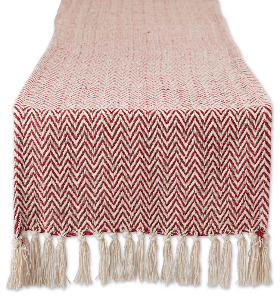 Barn Red Chevron Table Runner 15x72