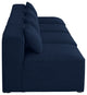 Cube Upholstered Modular Sofa, Navy, 4-Piece: 4 Armless Chair, Linen Texured Fabric