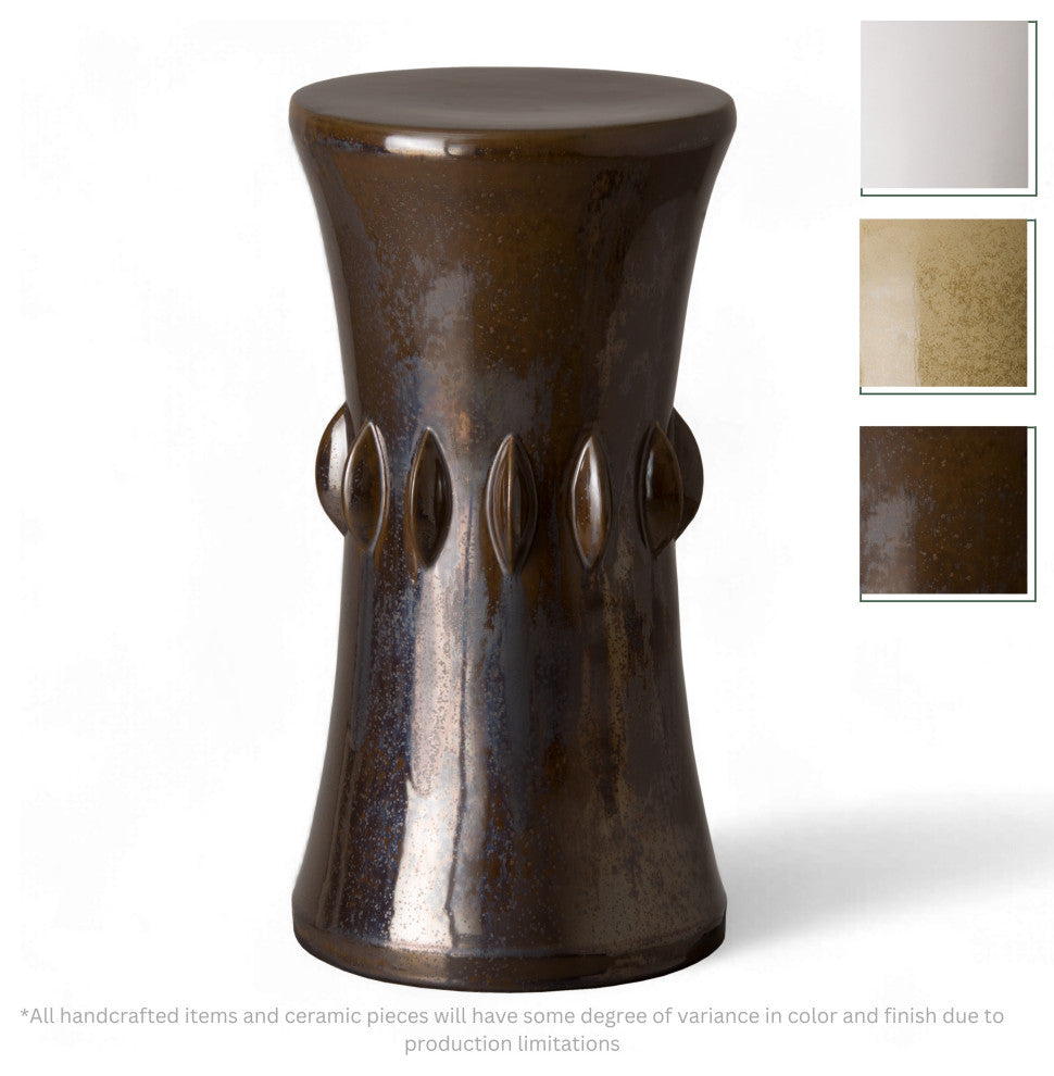 Jewel Gunmetal Ceramic Outdoor Side Table