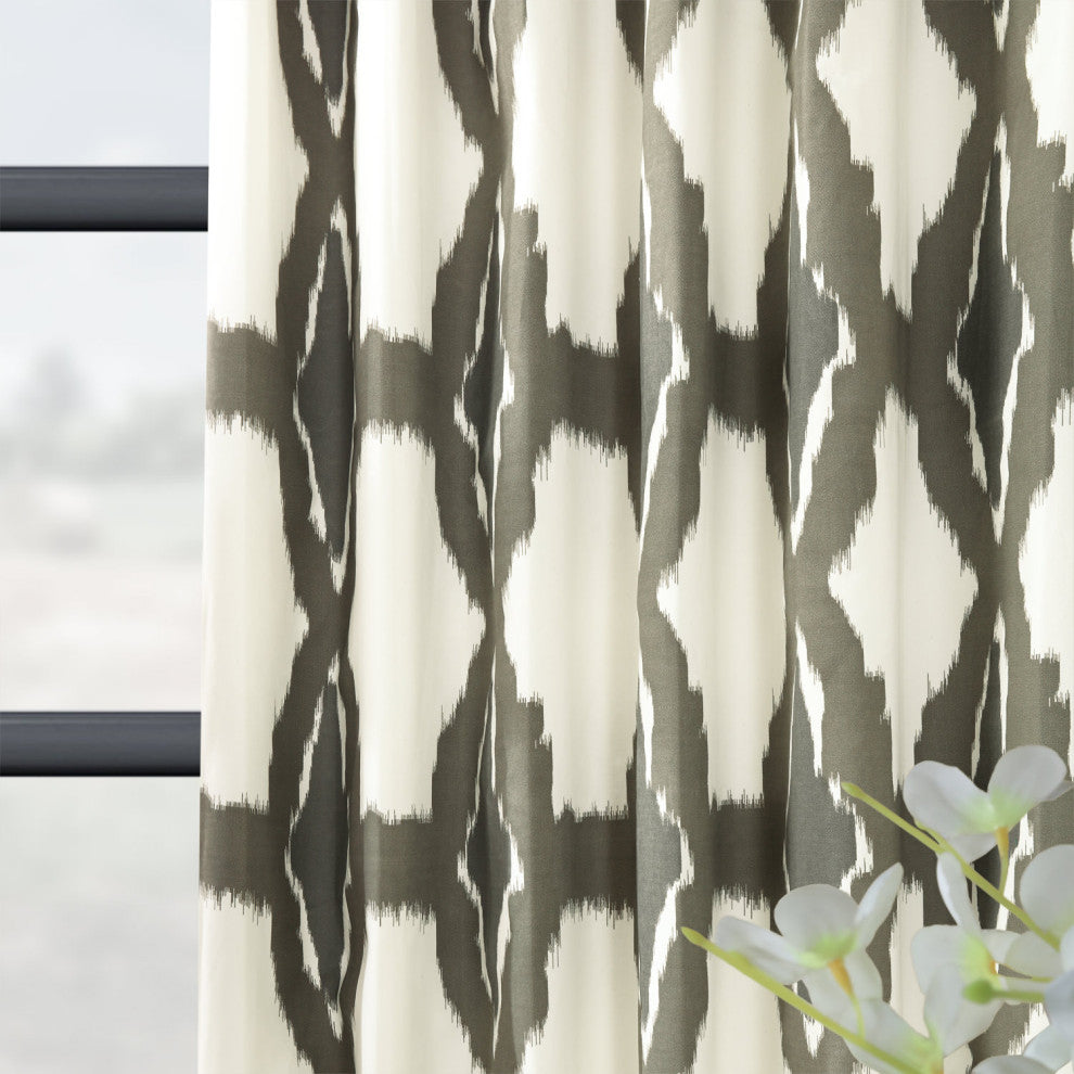 Sorong Printed Cotton Curtain Single Panel, 50"x84"