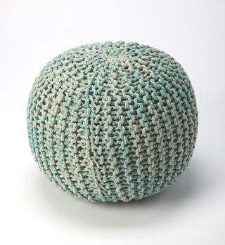 Butler Pincushion Woven Pouffe, Green