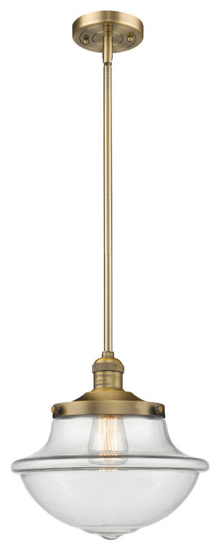 Large Oxford 1-Light Mini Pendant, Brushed Brass, Clear