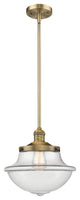 Large Oxford 1-Light Mini Pendant, Brushed Brass, Clear