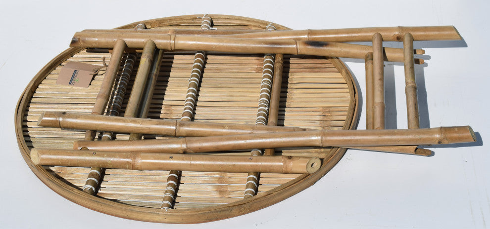 Bamboo Round Folding Table