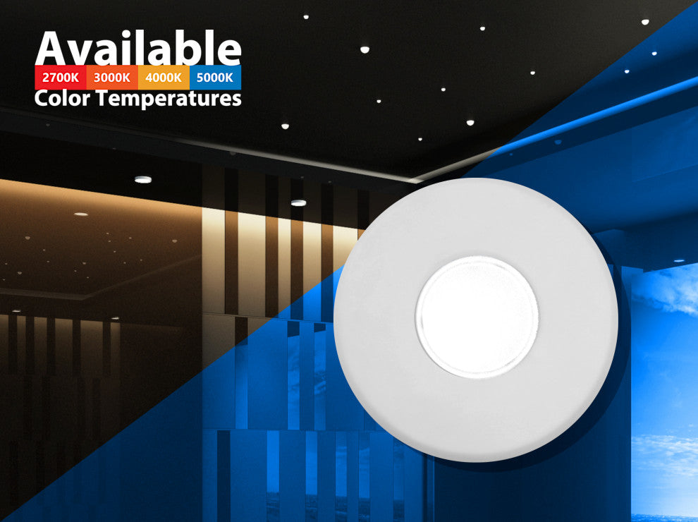 SureFit(v3) LED Flush Mount Ceiling Light, 5000K with Round White Trim