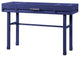 Benzara BM204624 Industrial Style Metal and Wood 1 Drawer Vanity Desk, Blue