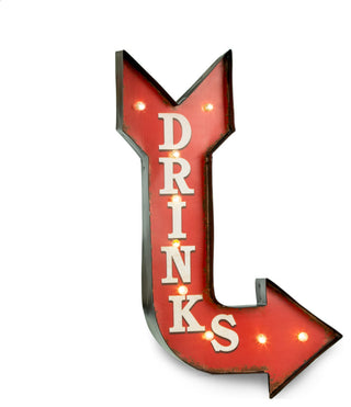 Drinks Sign, Led Lighted, Wall Mountable