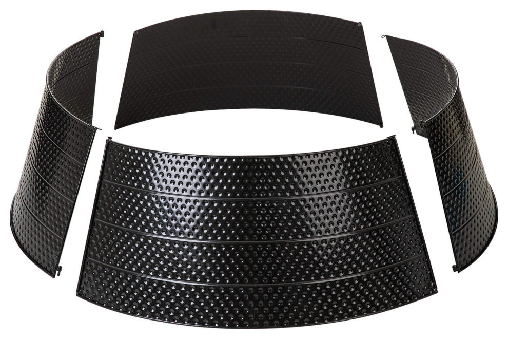 40.5"D Hammered Metal Christmas Tree Collar, Black