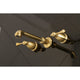 Kingston Brass KS7127BL 8" Center Wall Mount Bathroom Faucet, Brushed Brass
