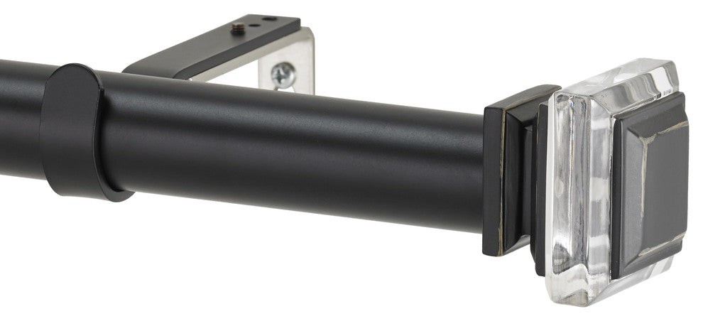 Lalique Non-Telescoping Curtain Rod, Distressed Wood, 48''