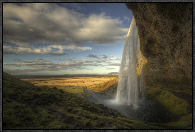 "Seljalandsfoss" Framed Canvas Giclee by Max Witjes, 25x17"