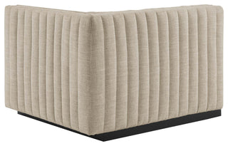 Conjure Channel Tufted Upholstered 4-Piece Sofa, Black Beige