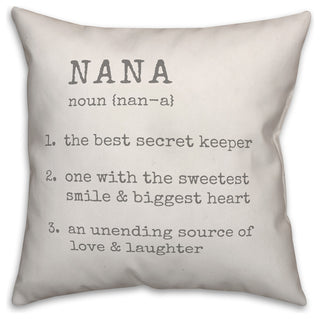 Nana Definition 16x16 Throw Pillow Cover