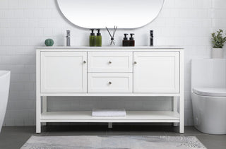 60" Double Bathroom Vanity, White