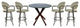 Swivel Counter Metal Pub Set - M-70 Stools 26" or 30", Ocean Beige - Brown, 30", Crackle Glass