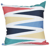 Backgammon, Geometric Print Outdoor Pillow, Navy Blue, 20"x20"