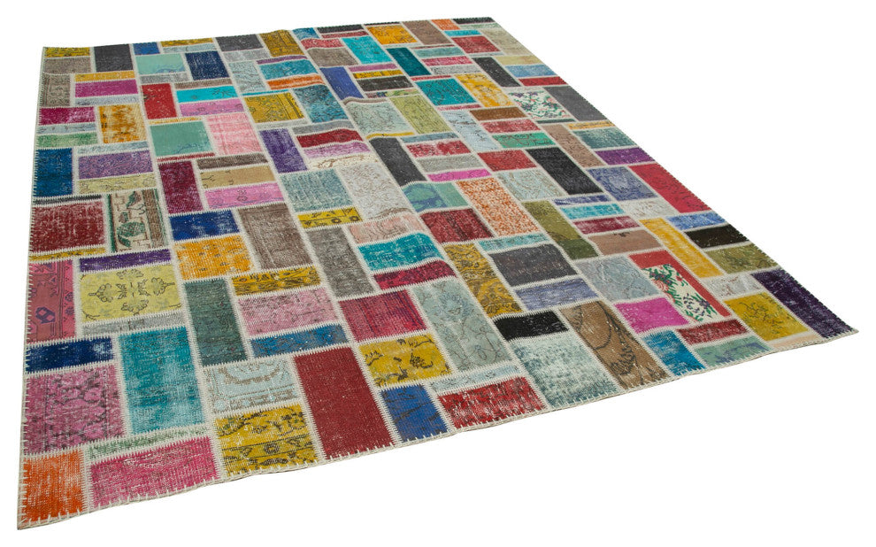 Rug N Carpet - Handwoven Anatolian 8' 6" x 9' 10" Wool Patchwork Area Rug